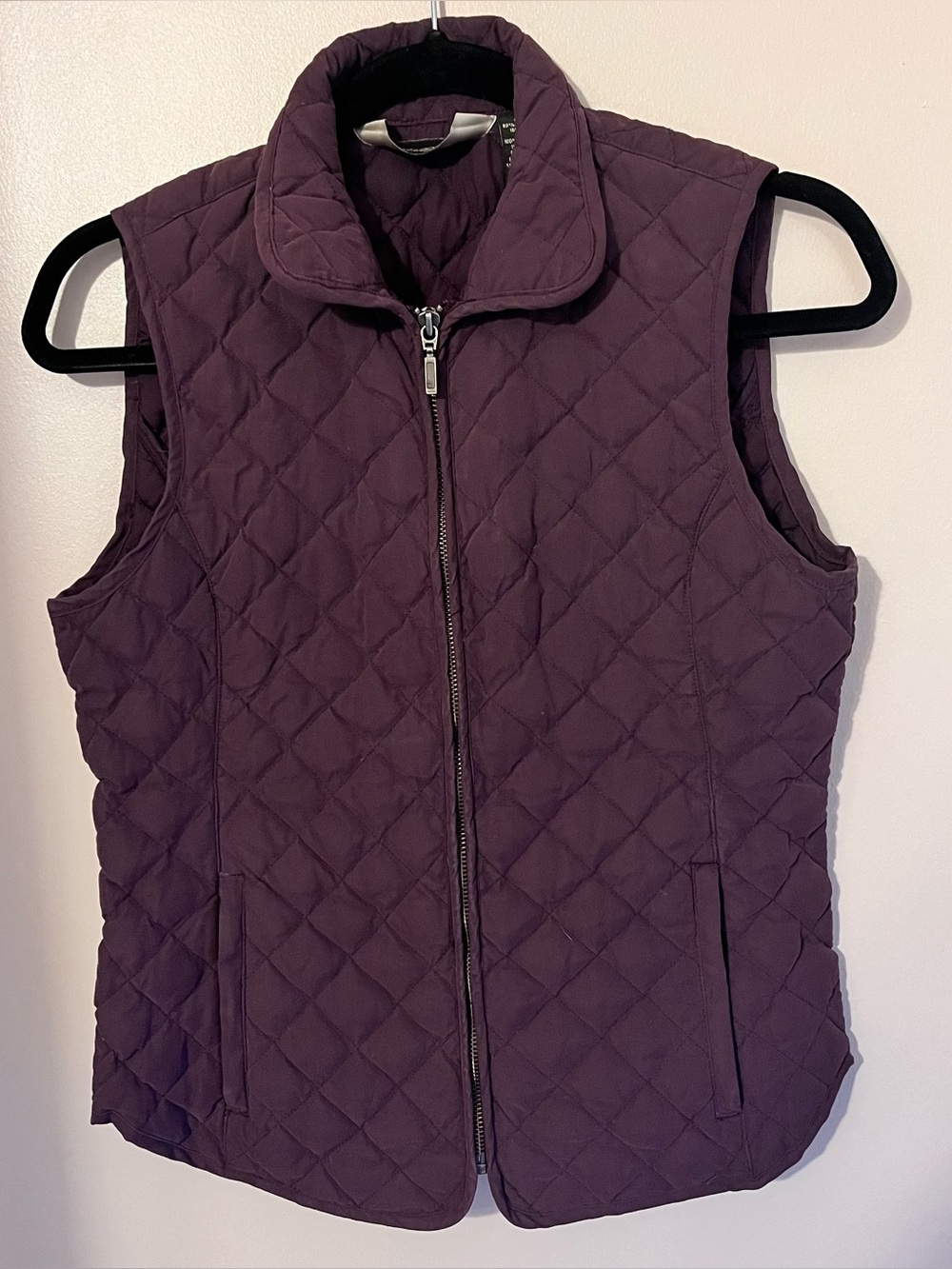Eddie Bauer Plum Quilt Goose Down Vest